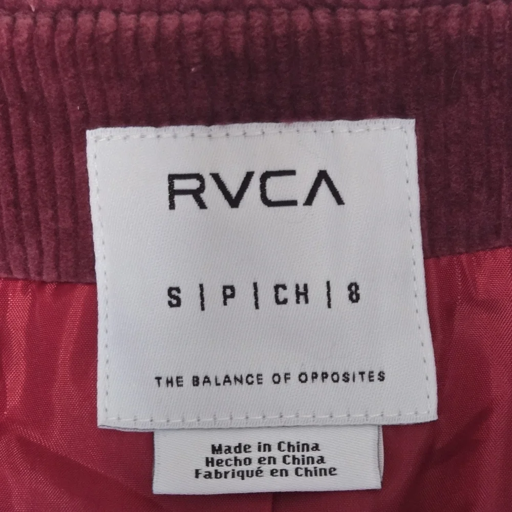 RVCA Women's Burgundy Corduroy Two-Button Blazer Size S/8 Academia Preppy